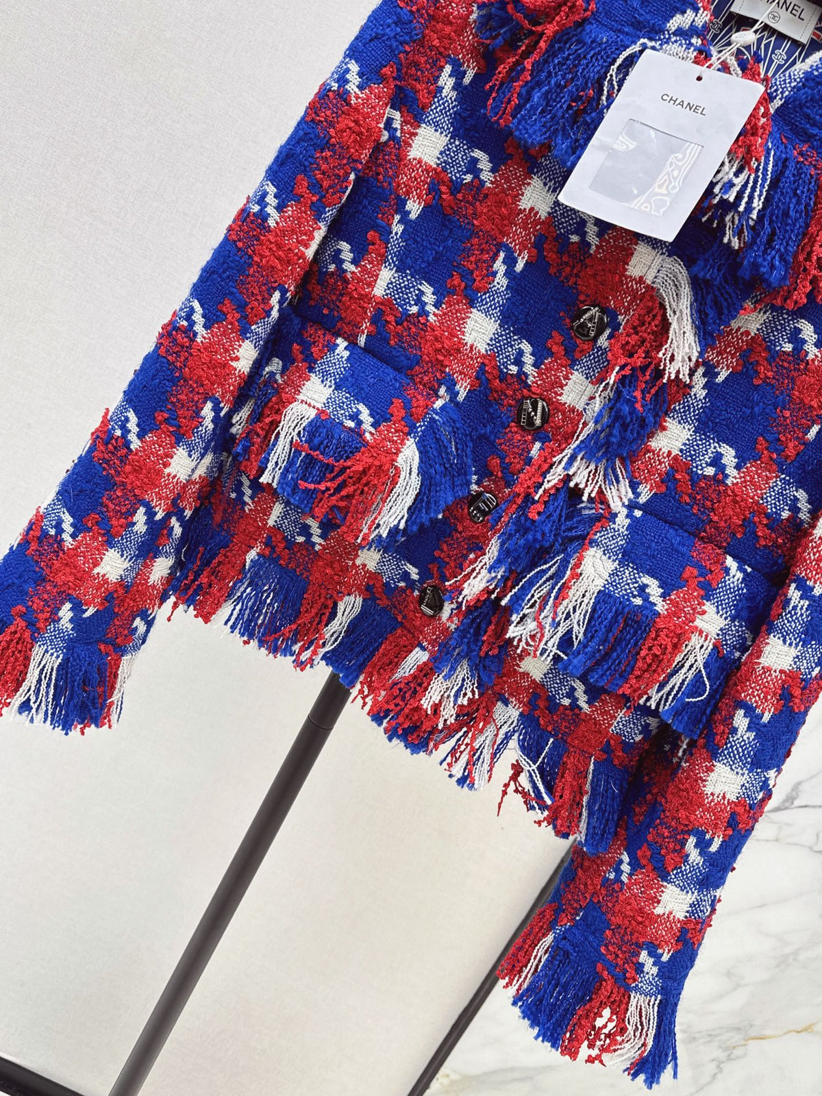 Chanel 2026 Jacket Red Blue Tweed