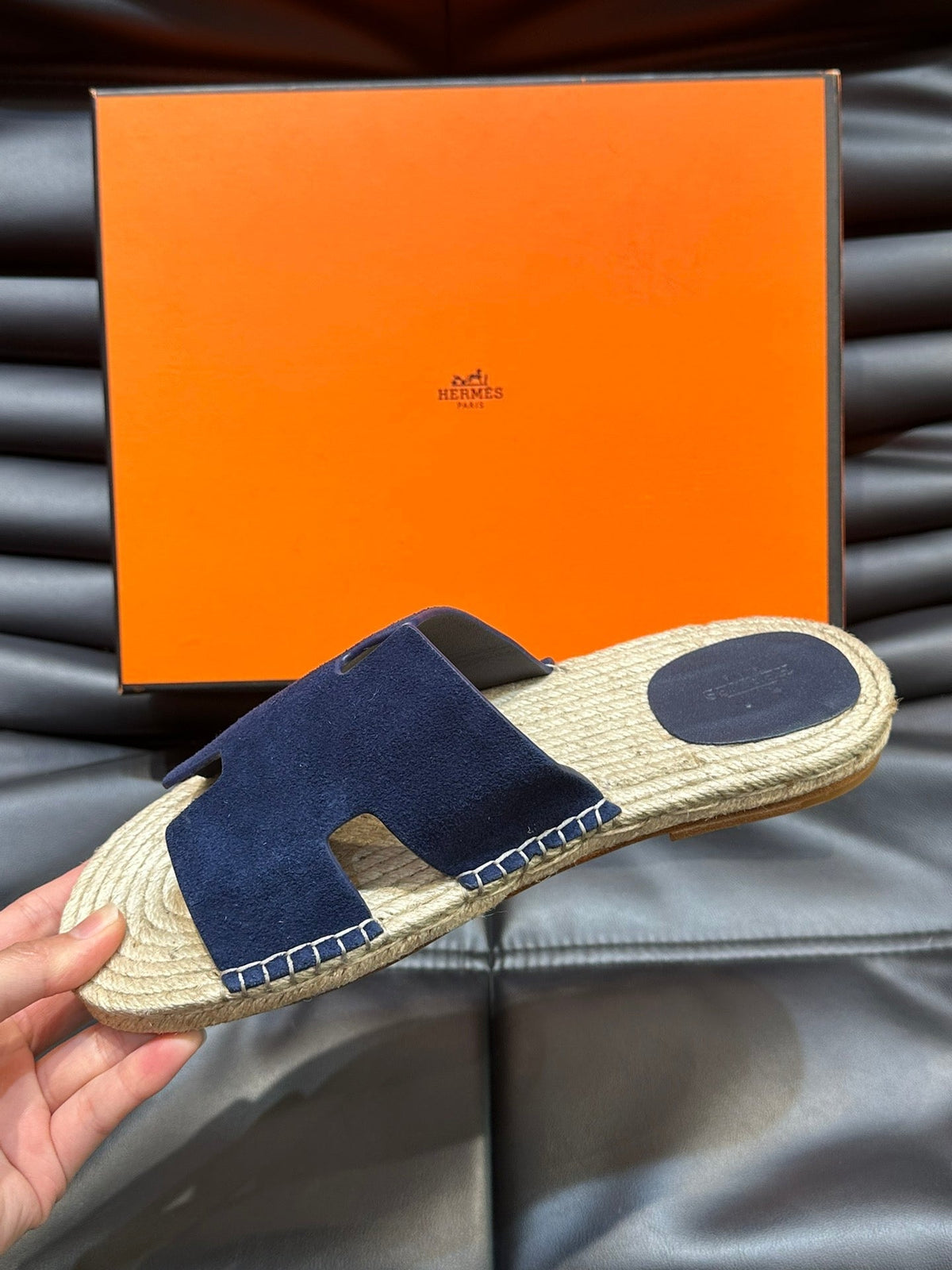 HM ANTIGUA ESPADRILLE SANDAL NAVY SUEDE