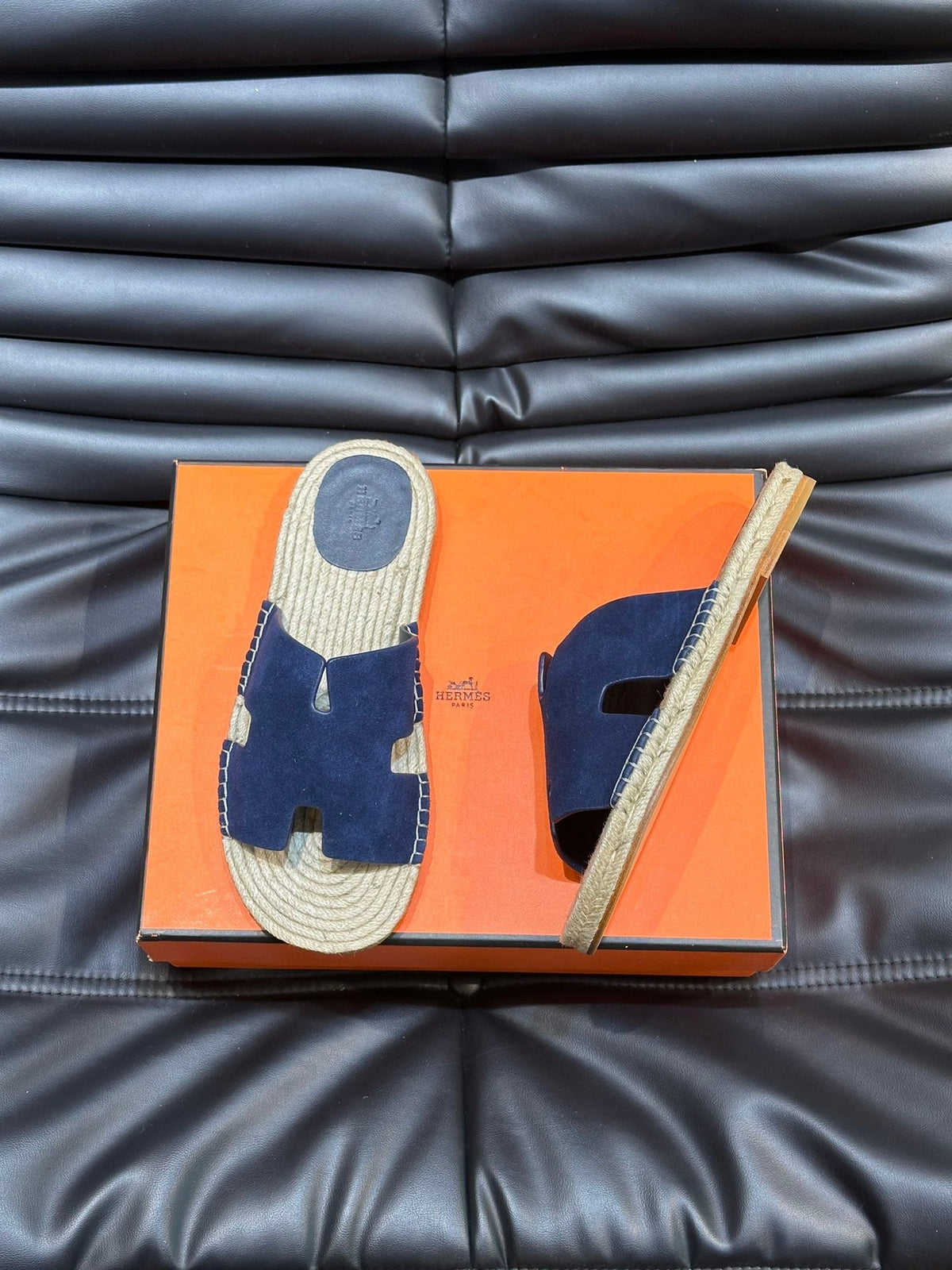 HM ANTIGUA ESPADRILLE SANDAL NAVY SUEDE