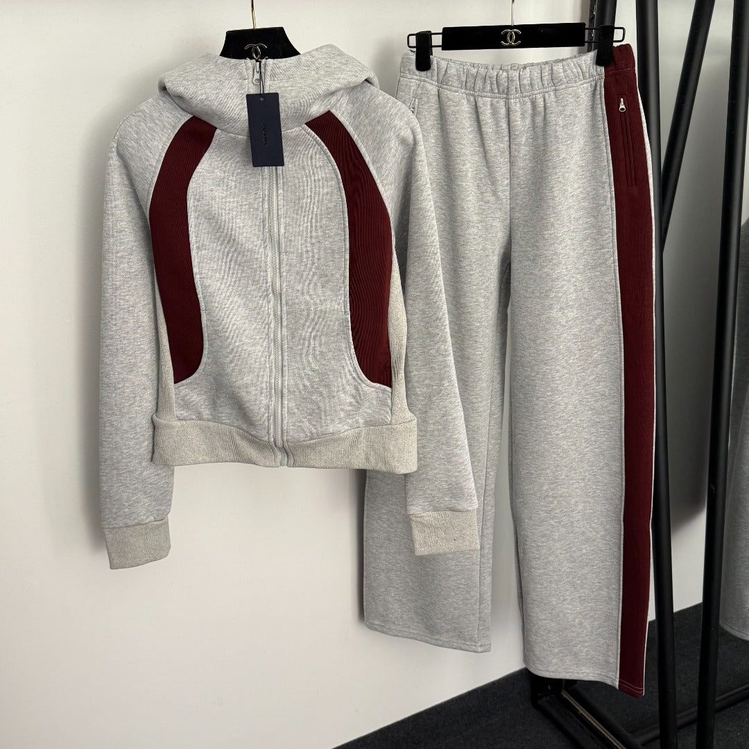 Prada 2025 Set Gray mix Burgundy Cotton