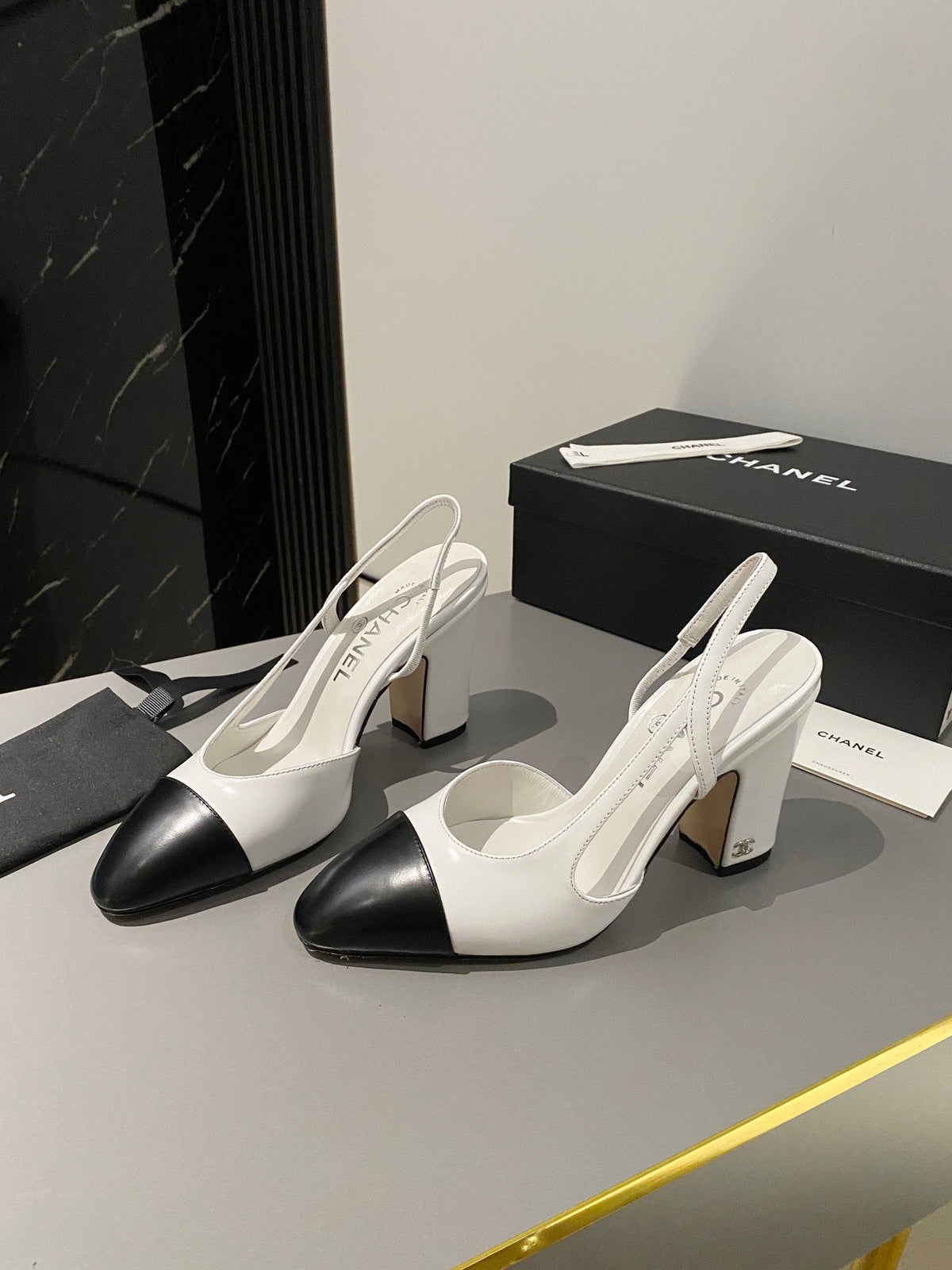 CC Slingback 95mm White Lambskin