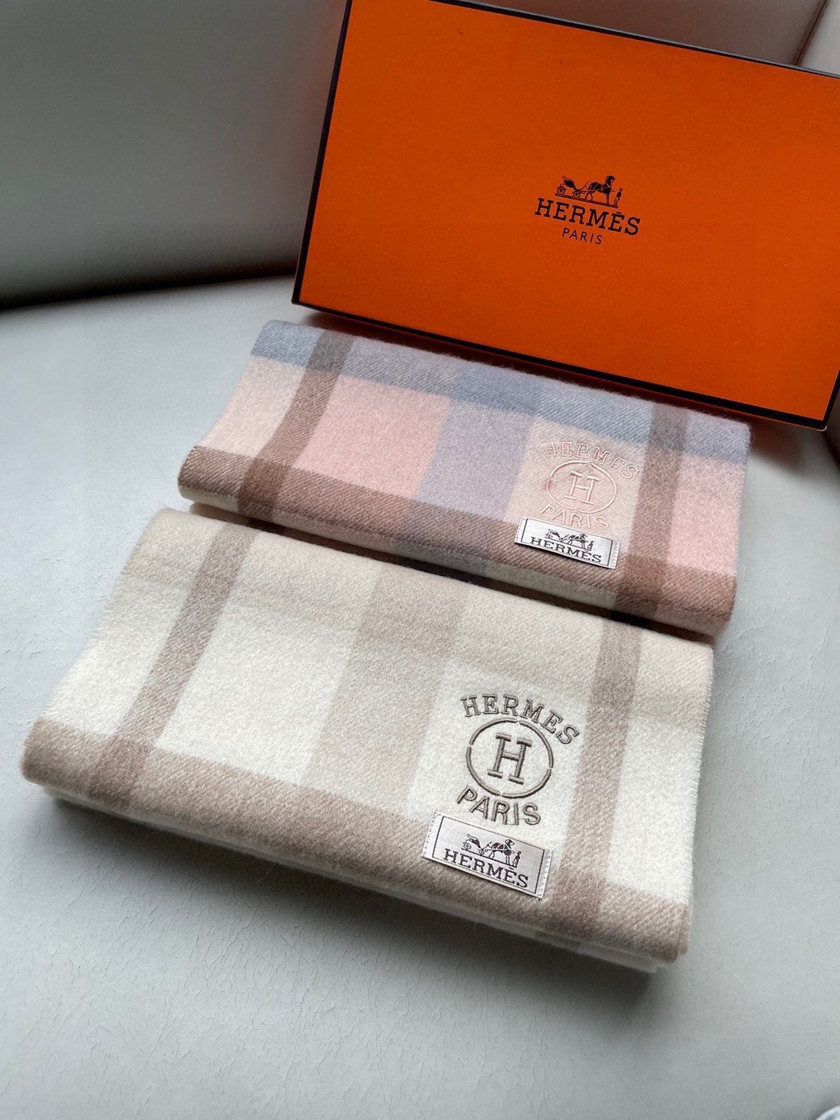 SCARF 180 CM IN BEIGE CARO CASHMERE
