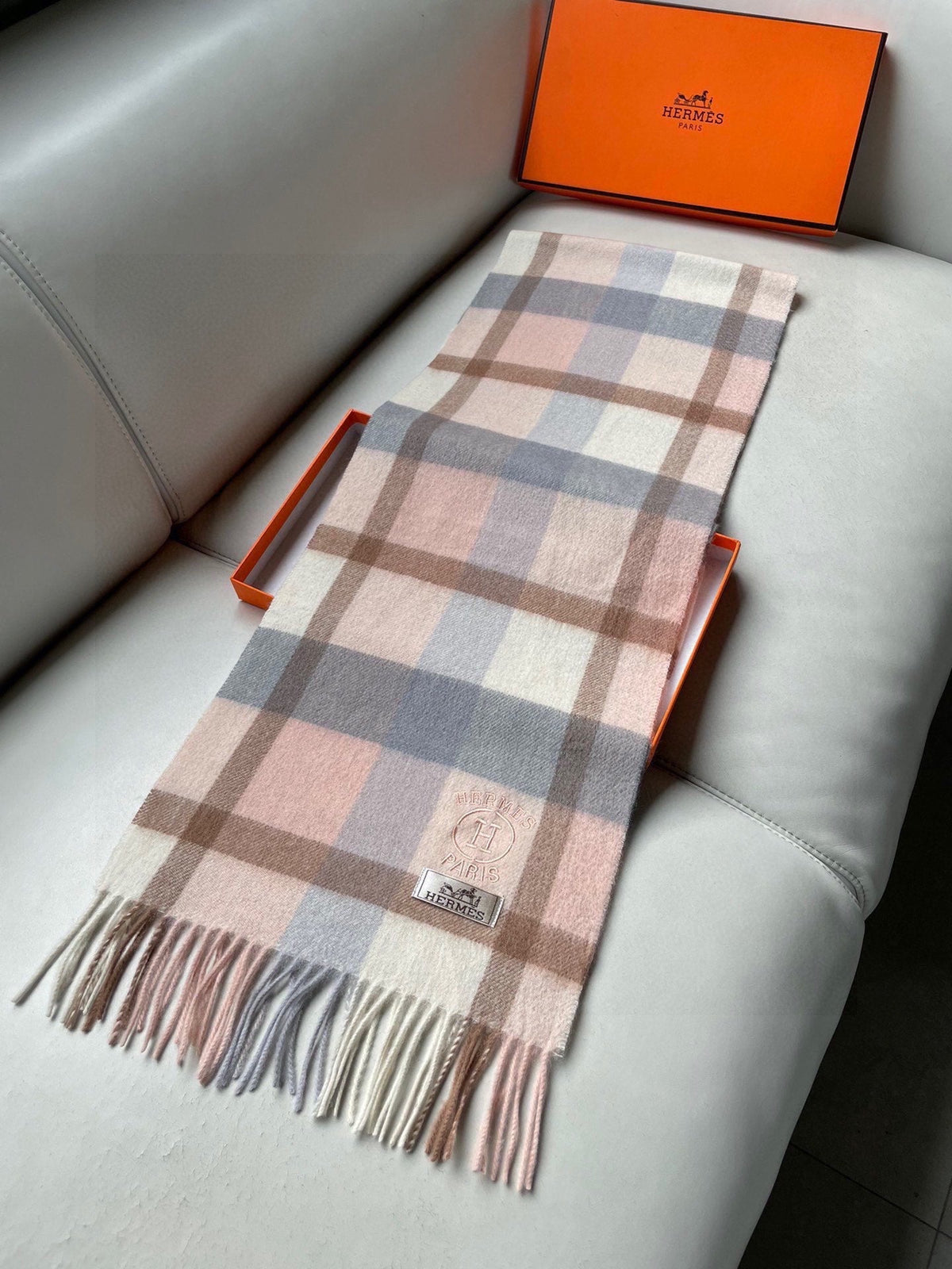 SCARF 180 CM IN LIGHT PINK CARO CASHMERE