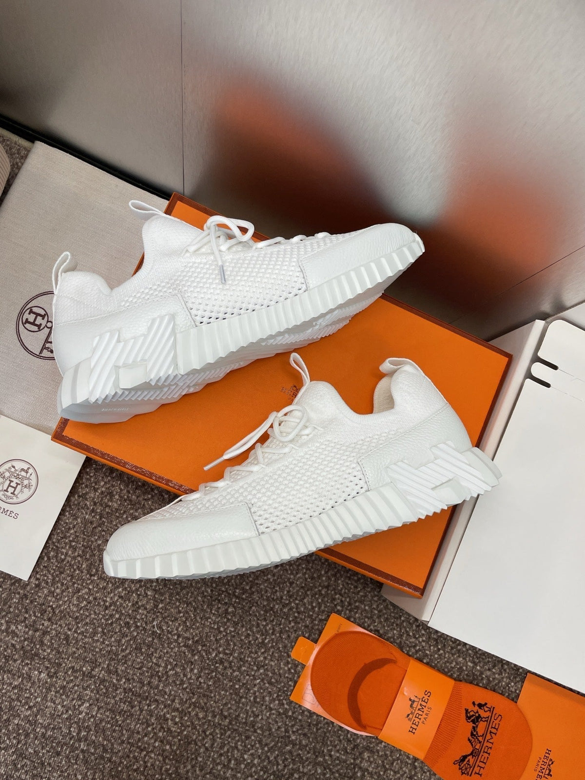 HM 25 Lift Sneaker White Mesh Sheepskin 373036