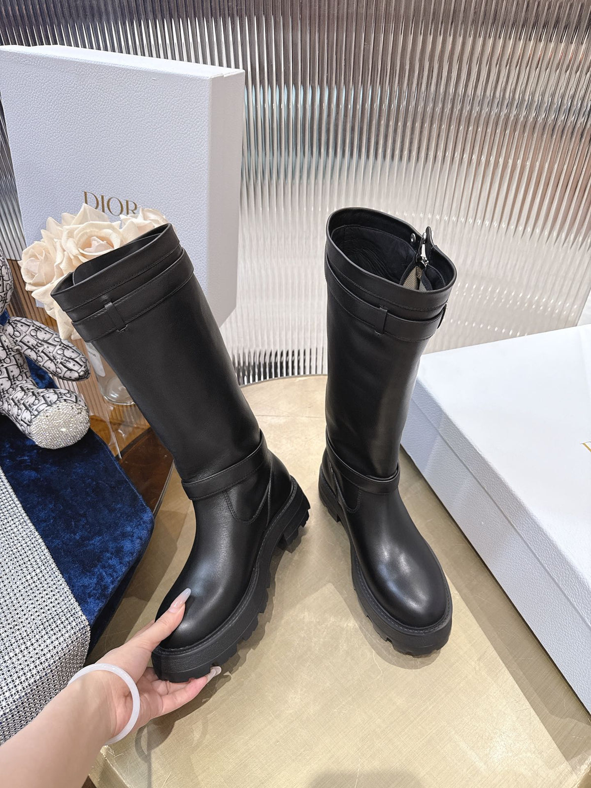 CD 25 high-top boots black calfskin 438777