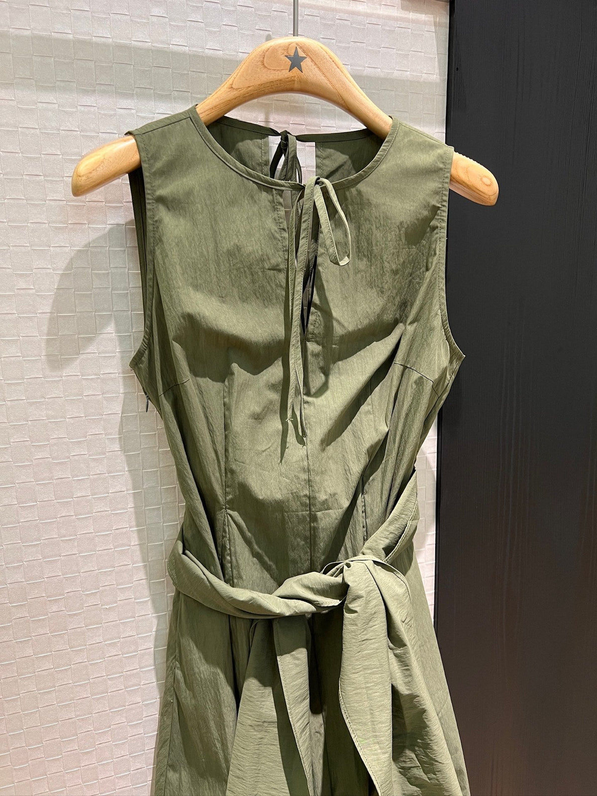 Loewe  Lace-up Vest Dress Green Cotton
