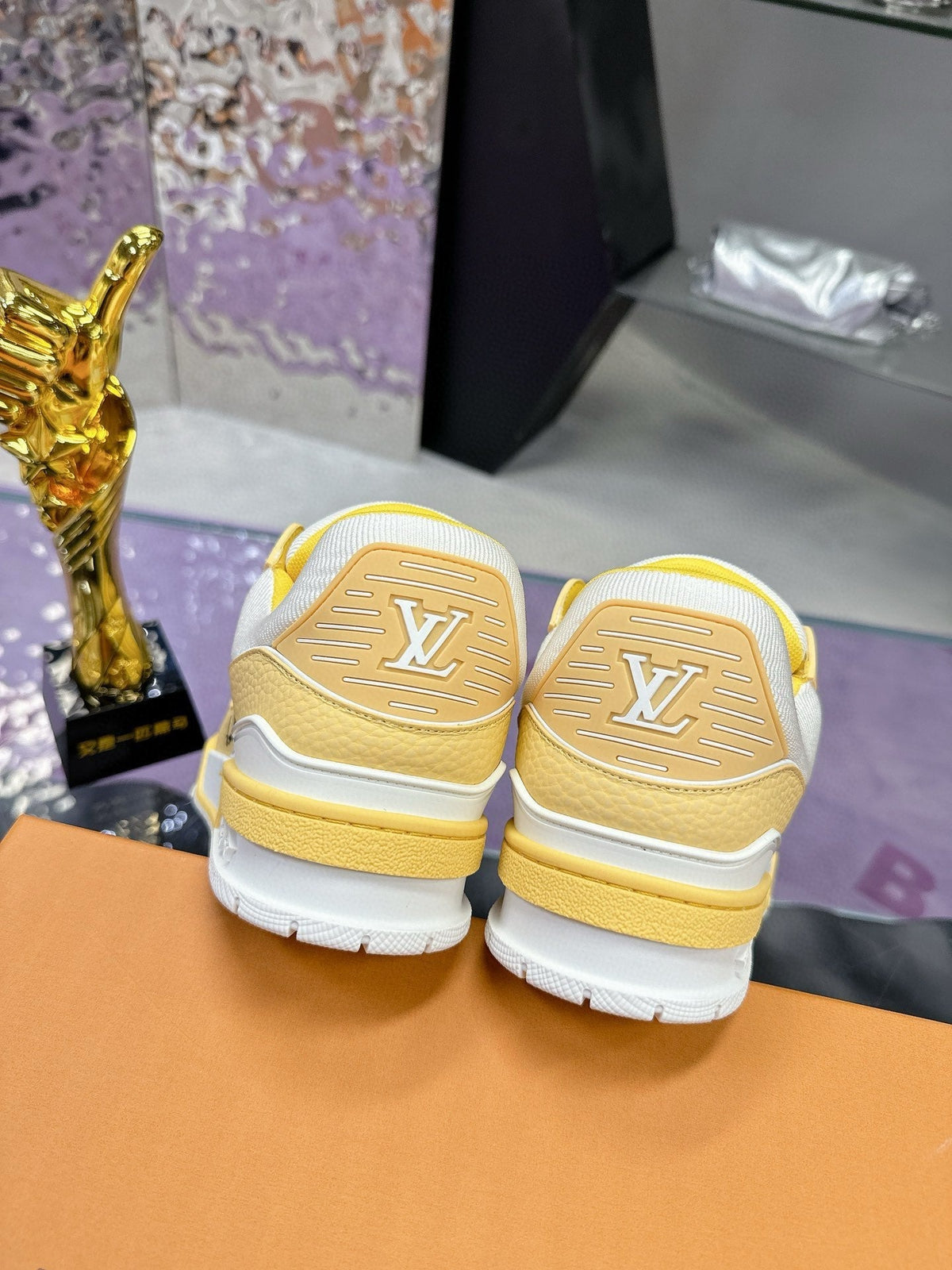 LV Trainer Sneaker Yellow White Cowhide