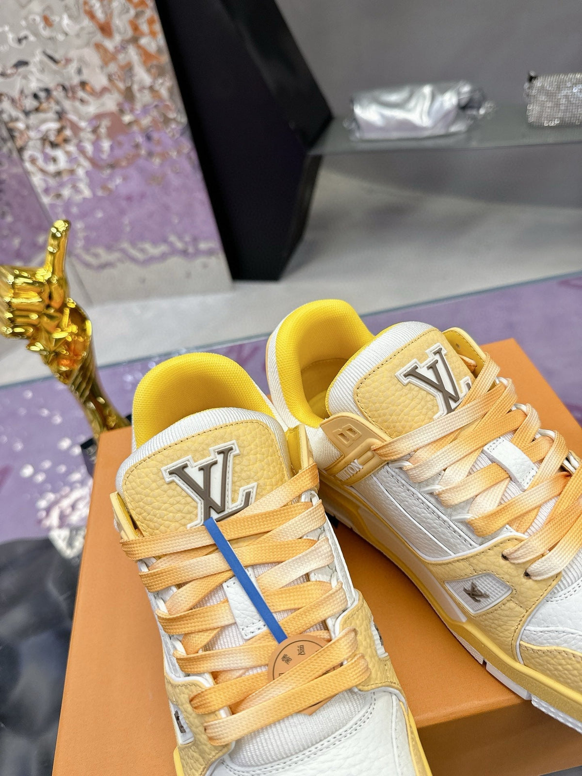 LV Trainer Sneaker Yellow White Cowhide