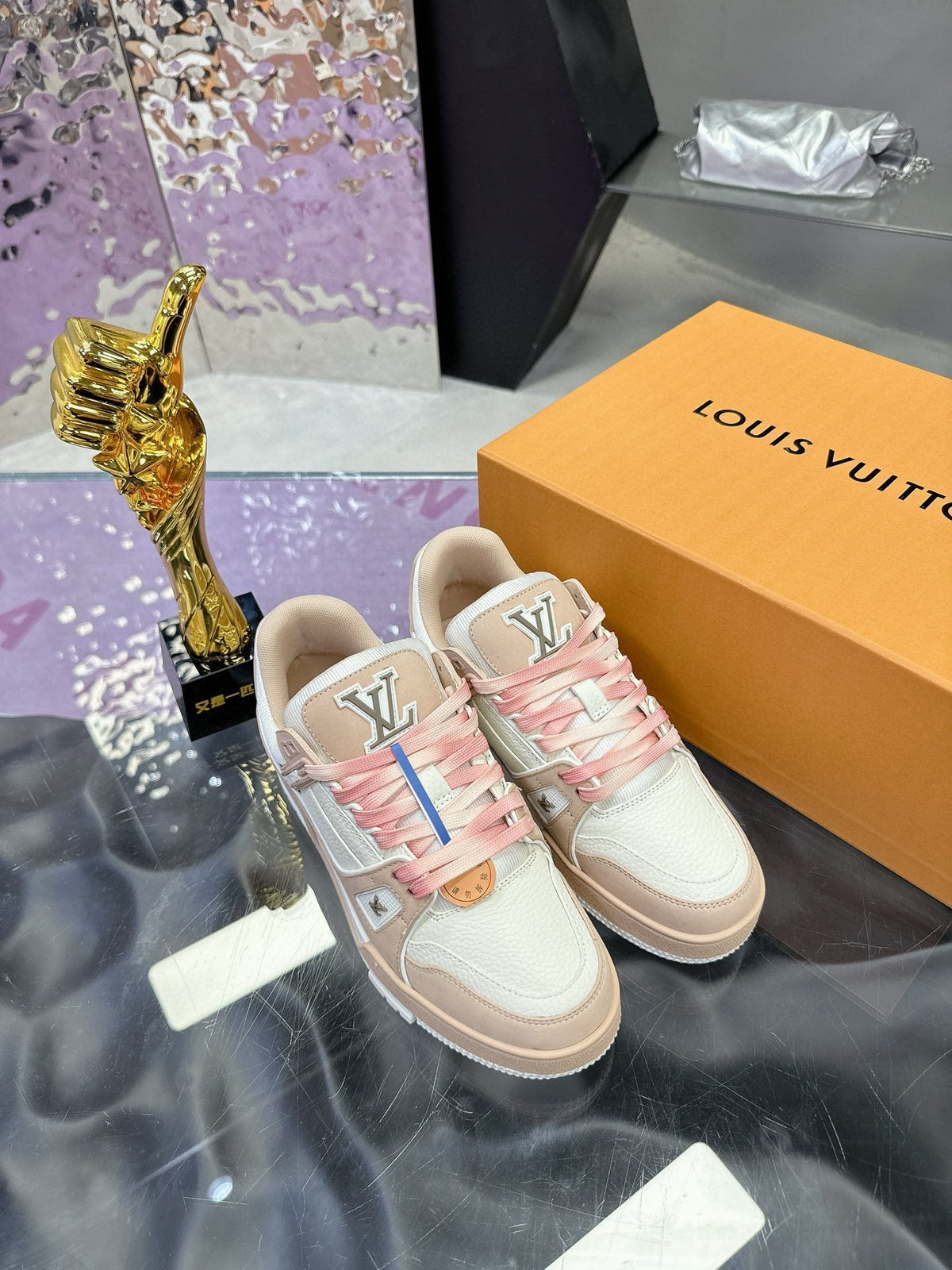 LV Trainer Sneaker Light Brown WhiteCowhide