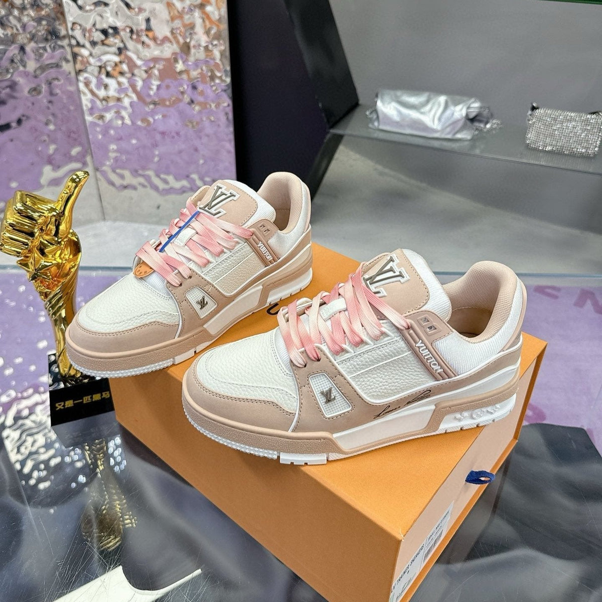 LV Trainer Sneaker Light Brown WhiteCowhide