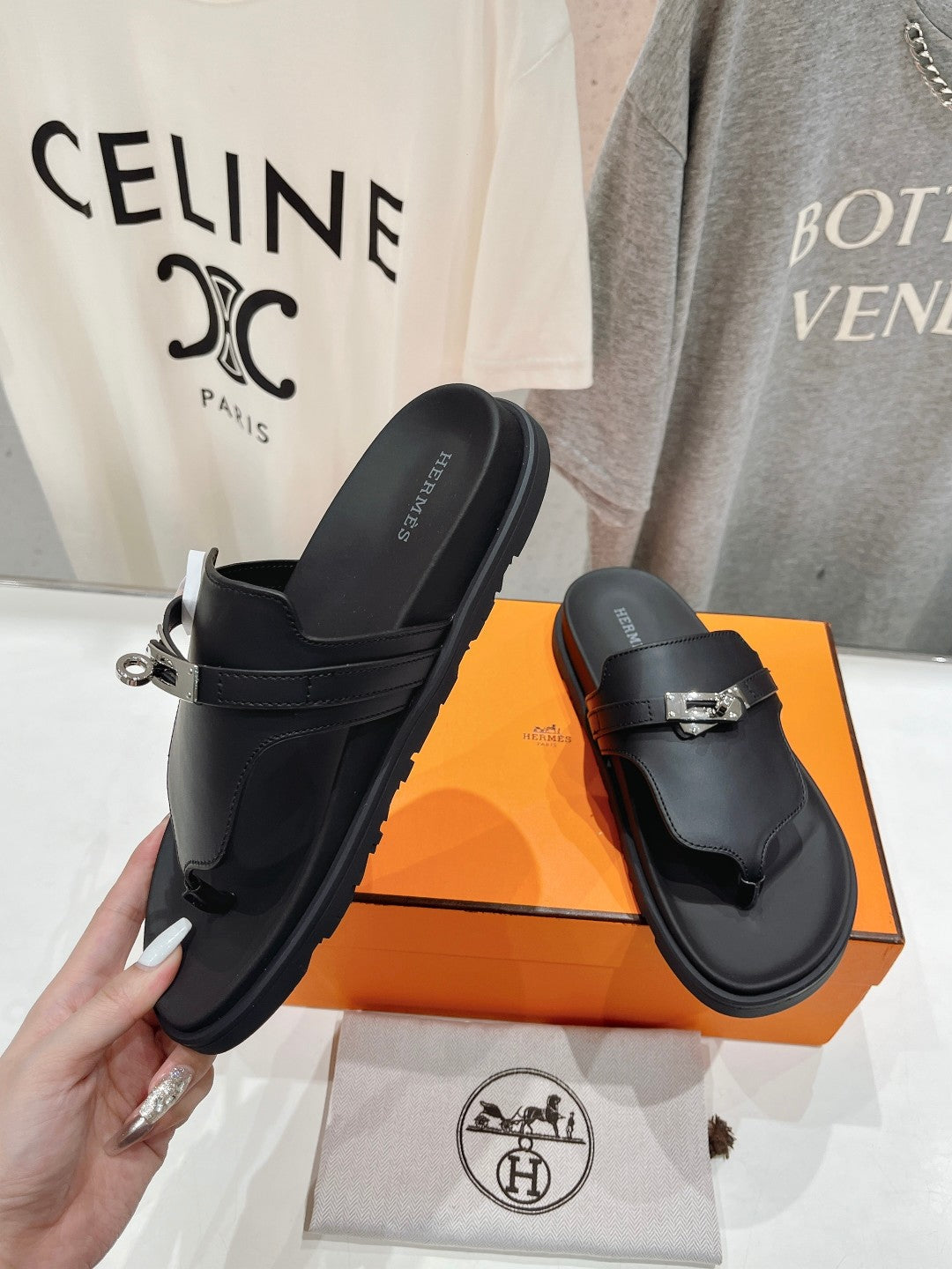 EMPIRE SANDAL BLACK CALFSKIN