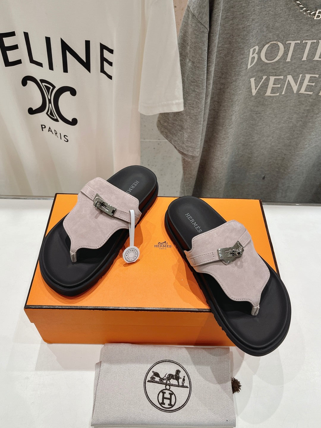 EMPIRE SANDAL BLACK MIX LIGHT GRAY SUEDE