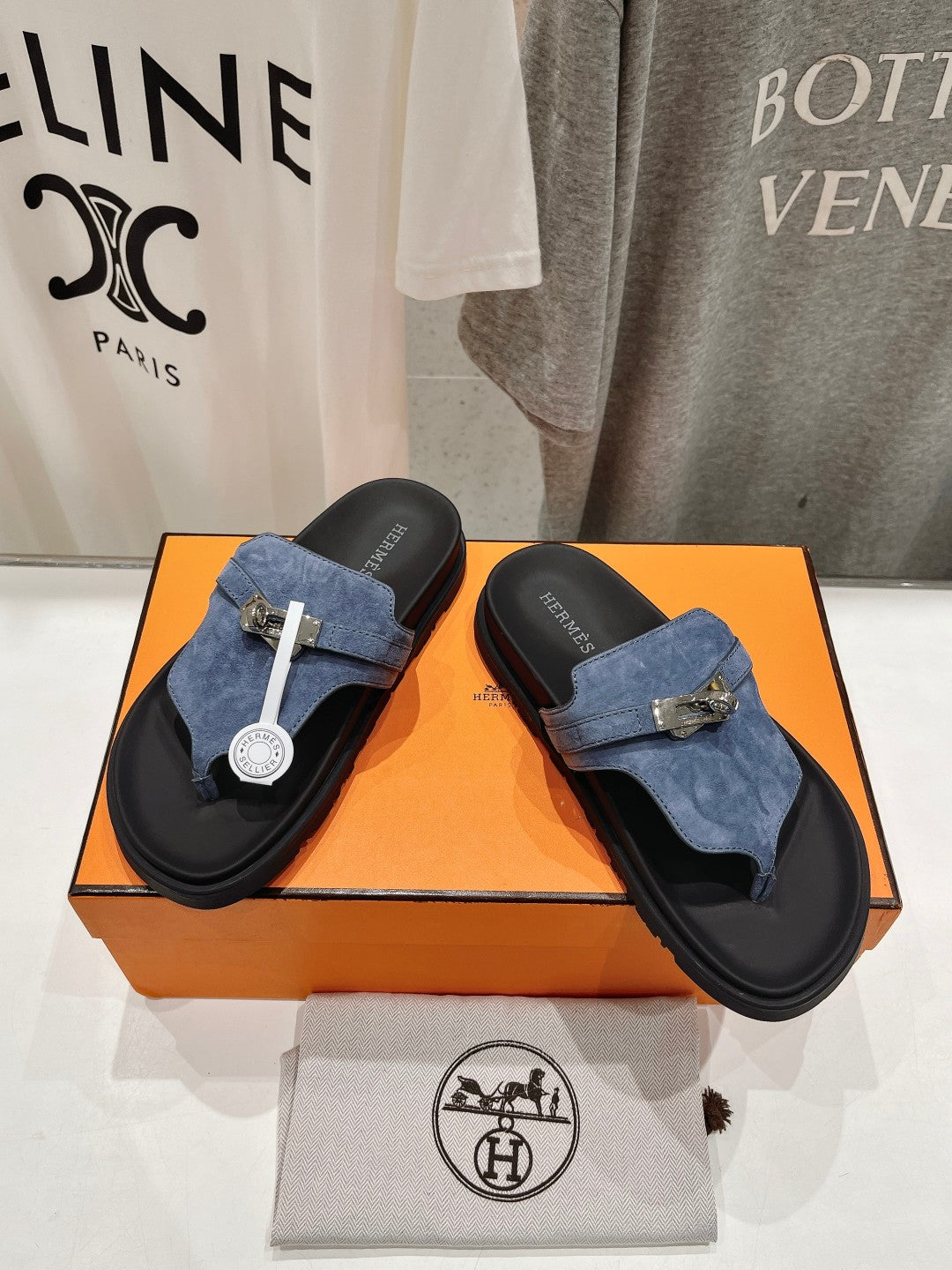 EMPIRE SANDAL BLACK MIX STONE SUEDE