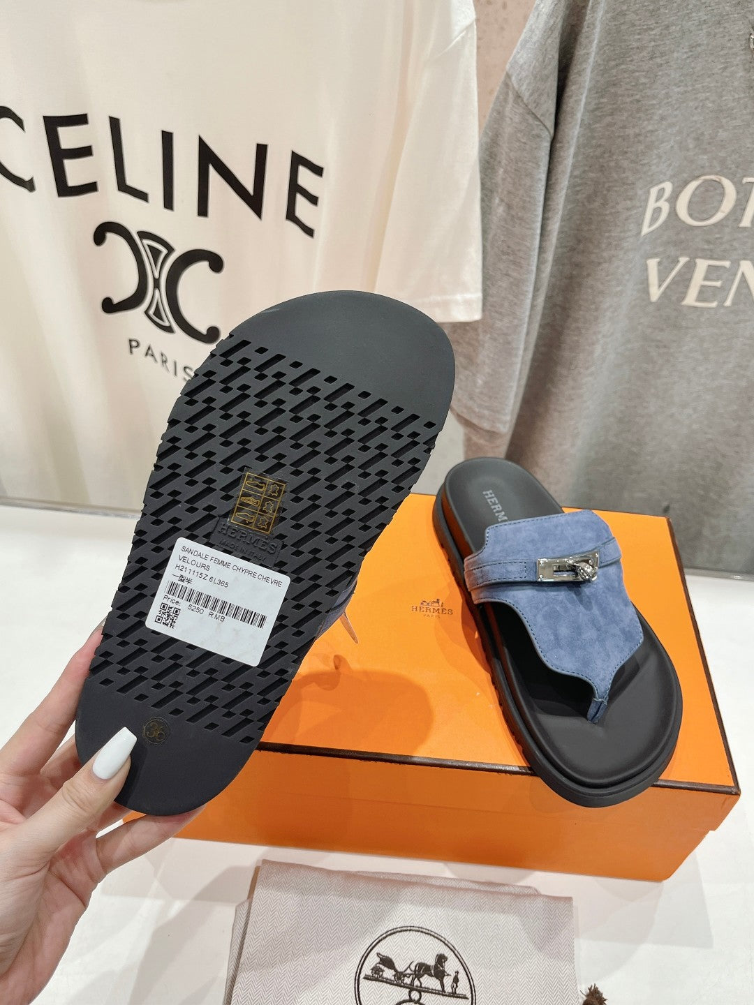 EMPIRE SANDAL BLACK MIX STONE SUEDE