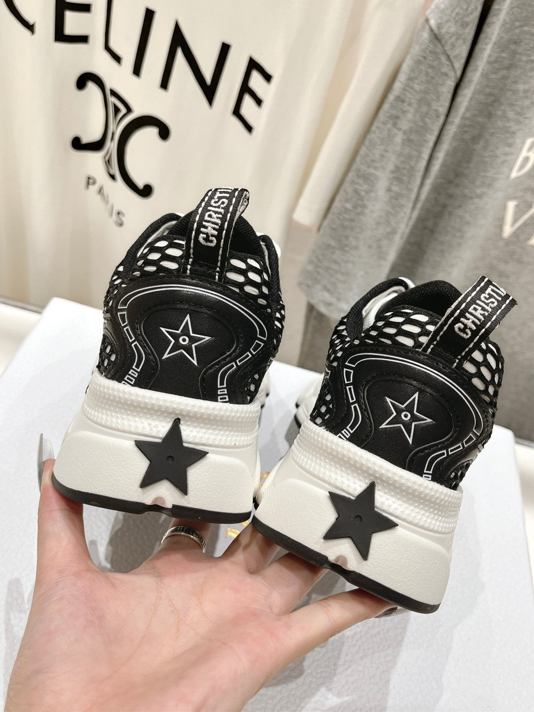 CD Vibe Sneaker Black Polyester Mesh Fabric And Cowhide