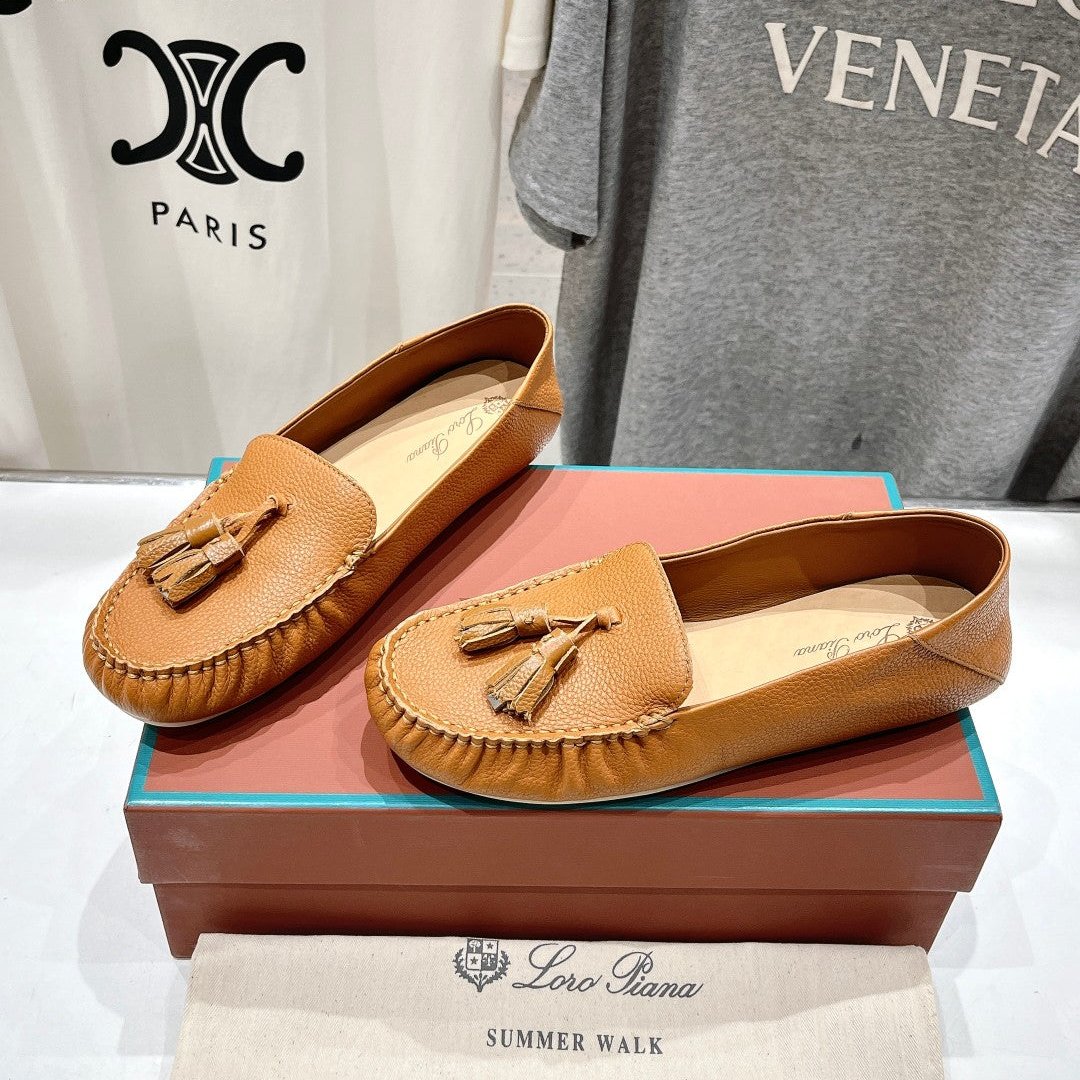 dot sole walk mocassin brown calfskin