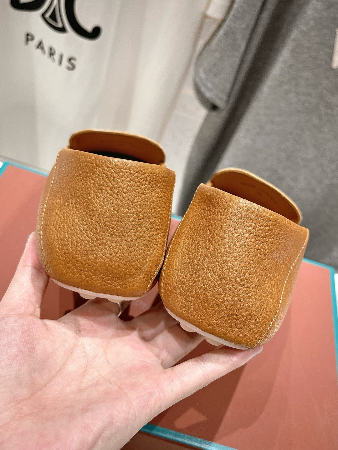 dot sole walk mocassin brown calfskin