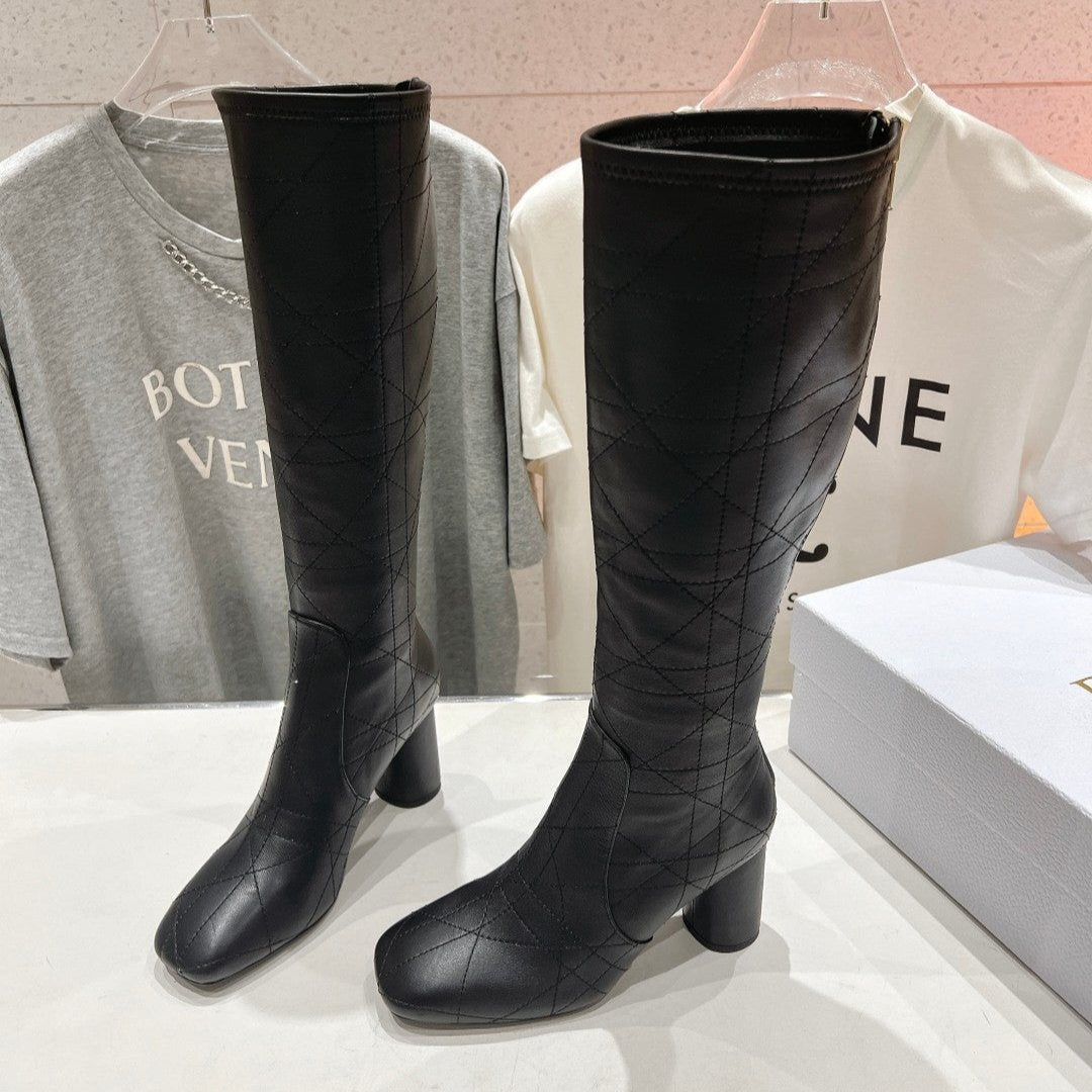 CD High Boots 85mm Black Lambskin