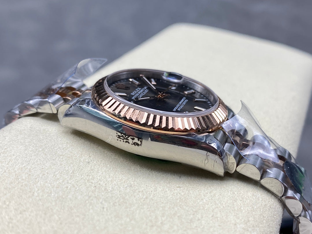 Datejust 31mm Pink Gold Steel Dark Grey Dial