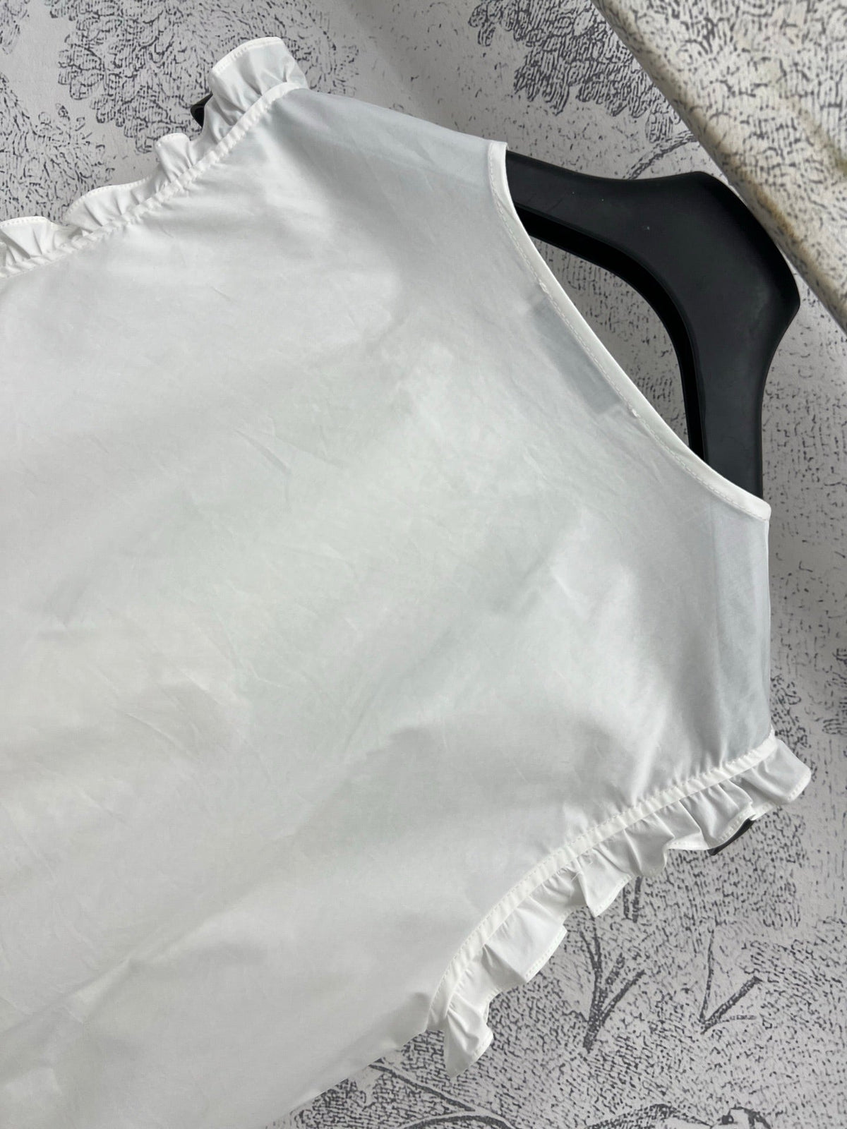 CD 25 Lace Sleeveless Shirt White Cotton