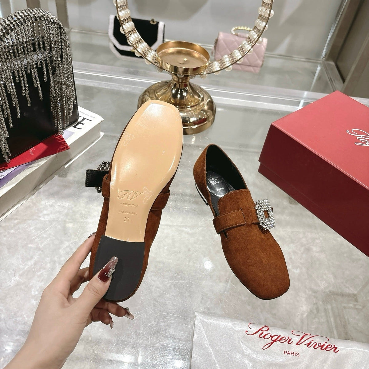 Viv 25 Loafer Dark Brown Cowhide Lambskin 317470