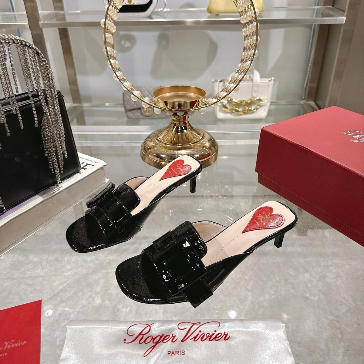 Belle Viv Mules Black Lambskin 334647