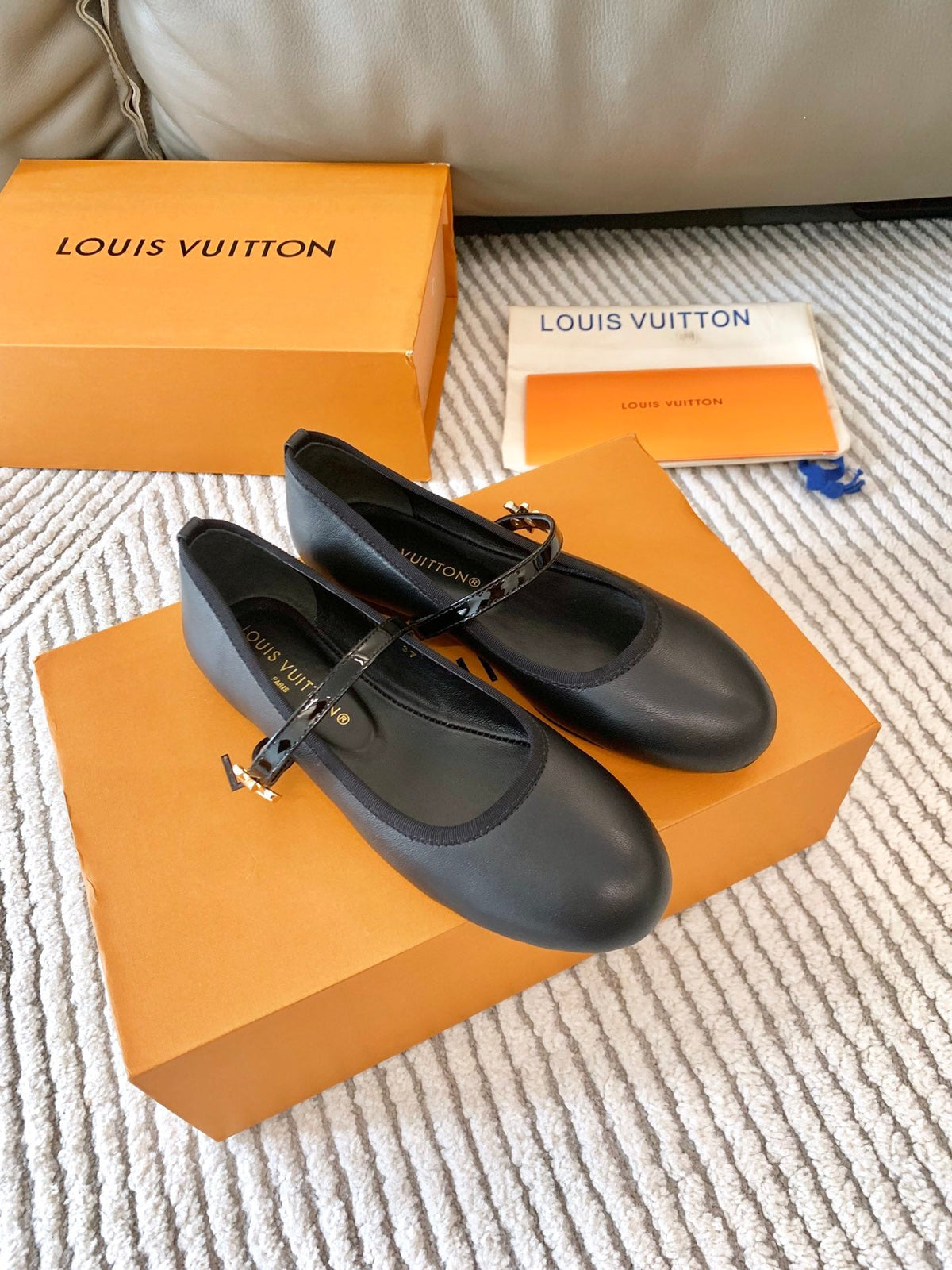 LV Romy Flat Ballerina Plain Black Lambskin