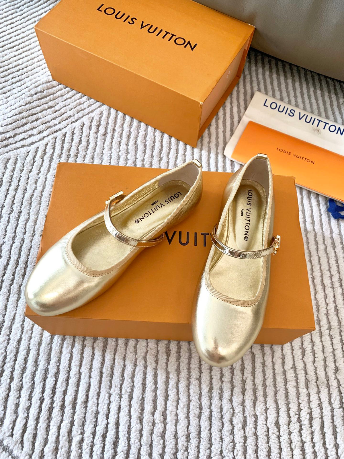 LV Romy Flat Ballerina Metallic Gold Lambskin