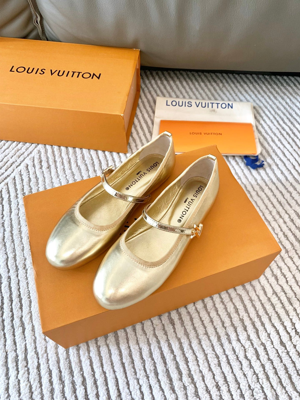 LV Romy Flat Ballerina Metallic Gold Lambskin