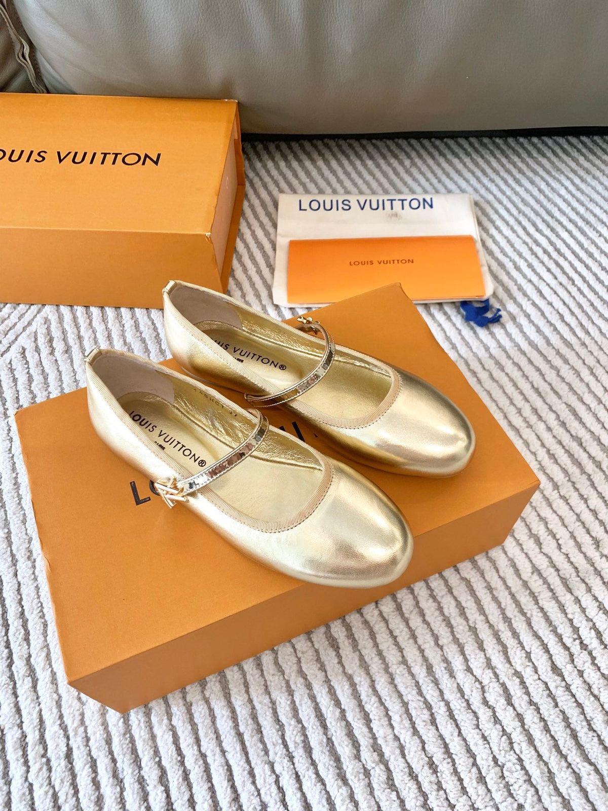 LV Romy Flat Ballerina Metallic Gold Lambskin