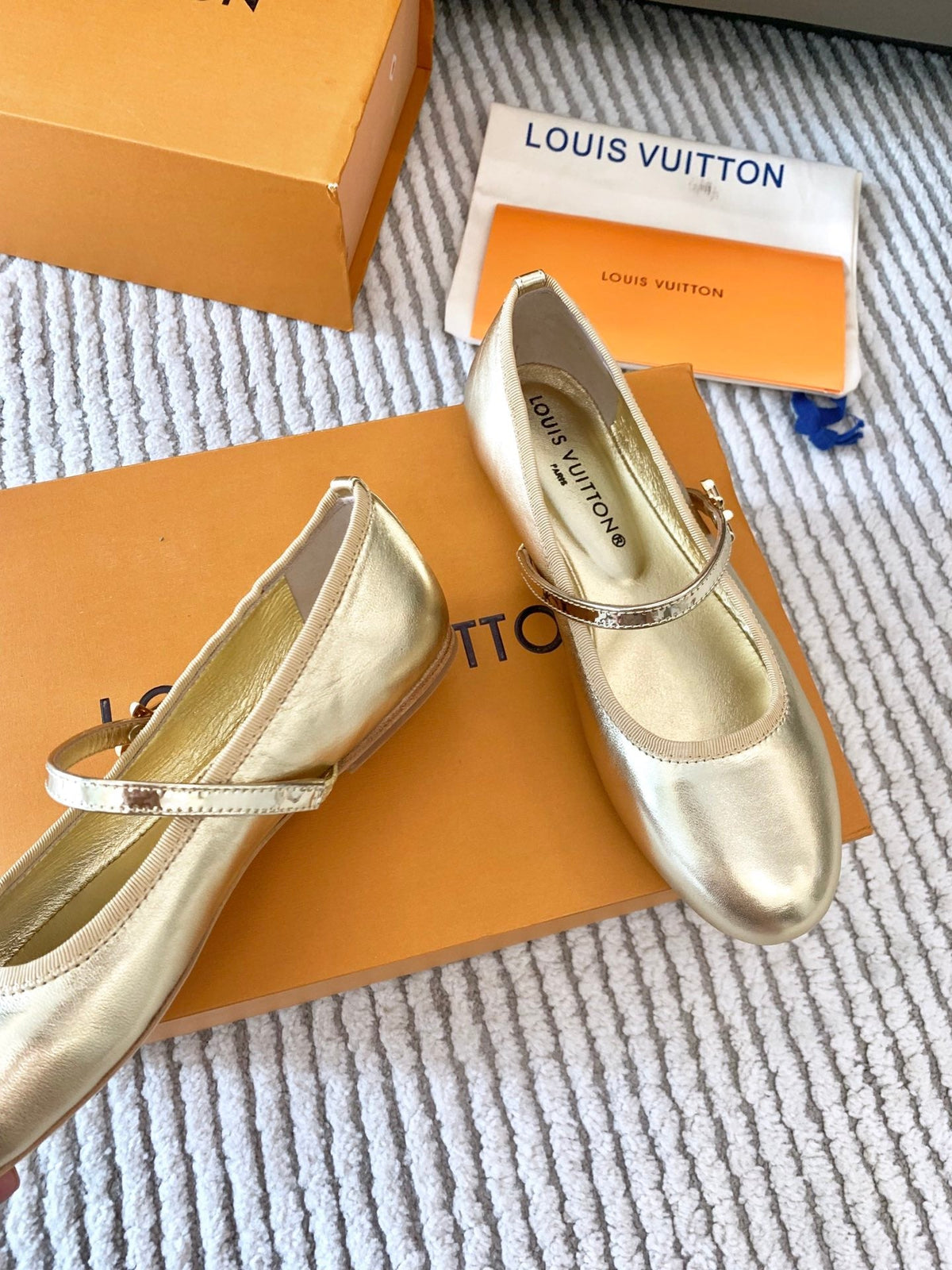 LV Romy Flat Ballerina Metallic Gold Lambskin