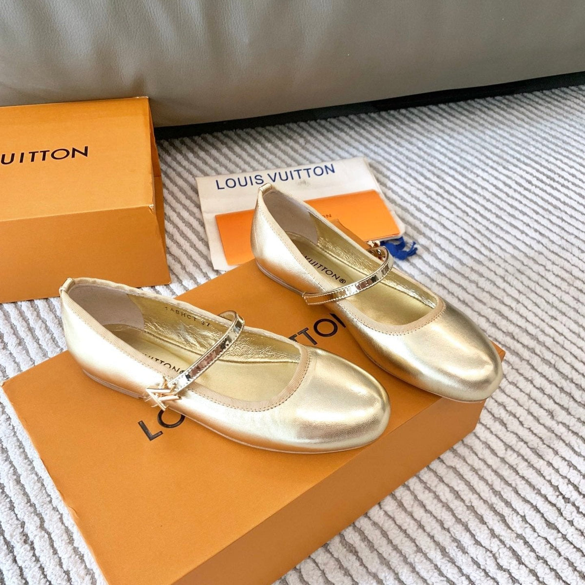 LV Romy Flat Ballerina Metallic Gold Lambskin