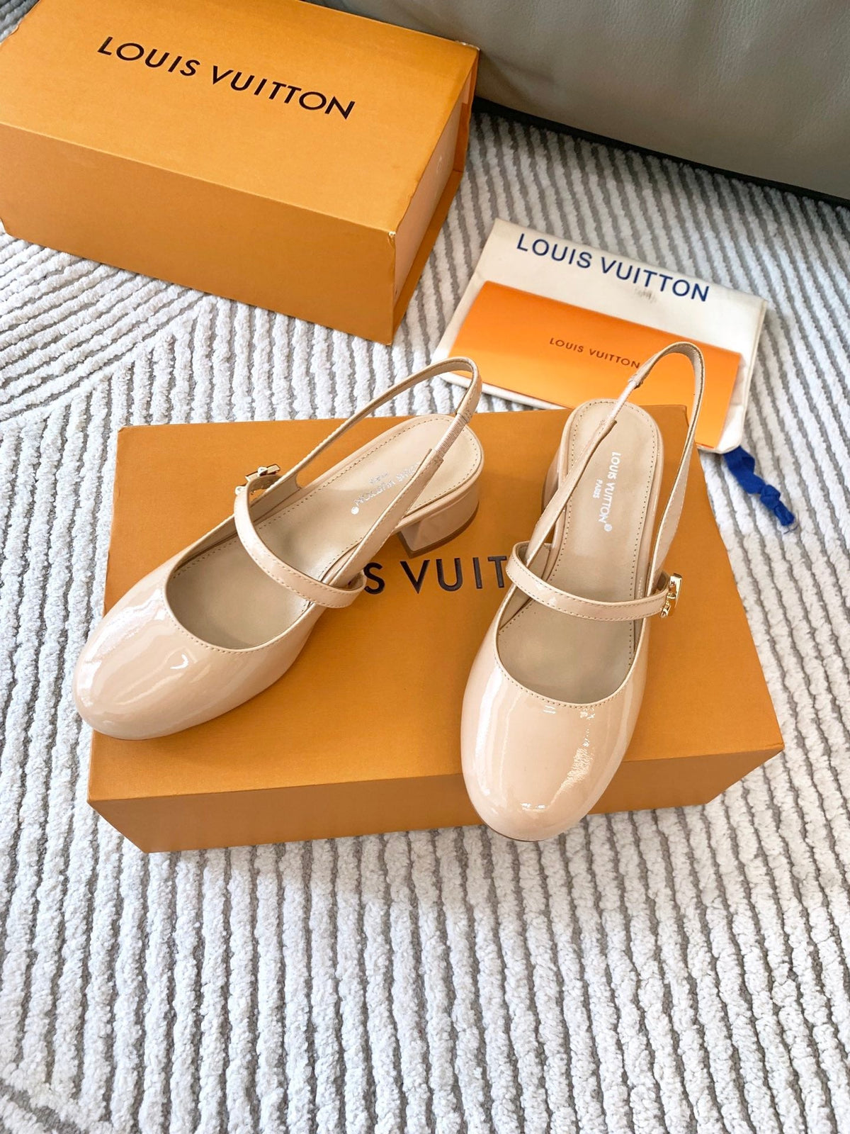 LV Romy Slingback Pump Gloosy Beige Lambskin