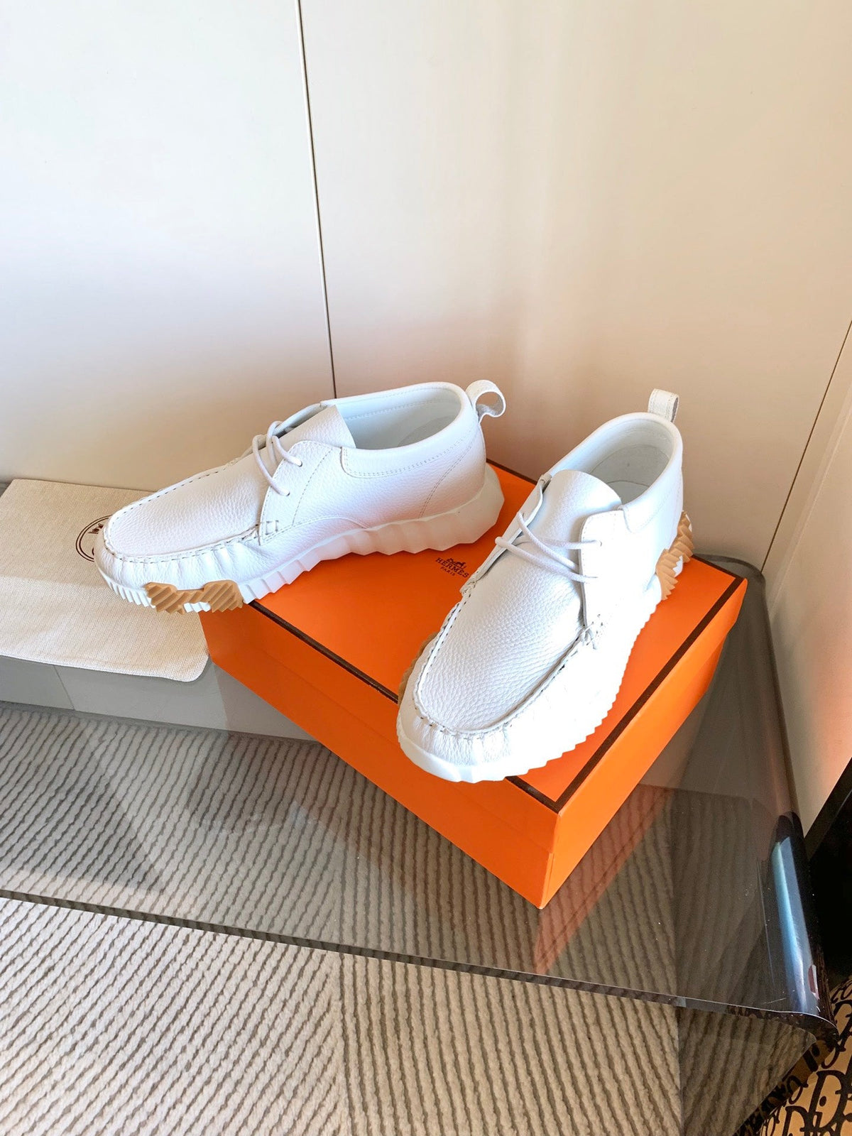 HM Increase Sneaker In White Cowhide 993282