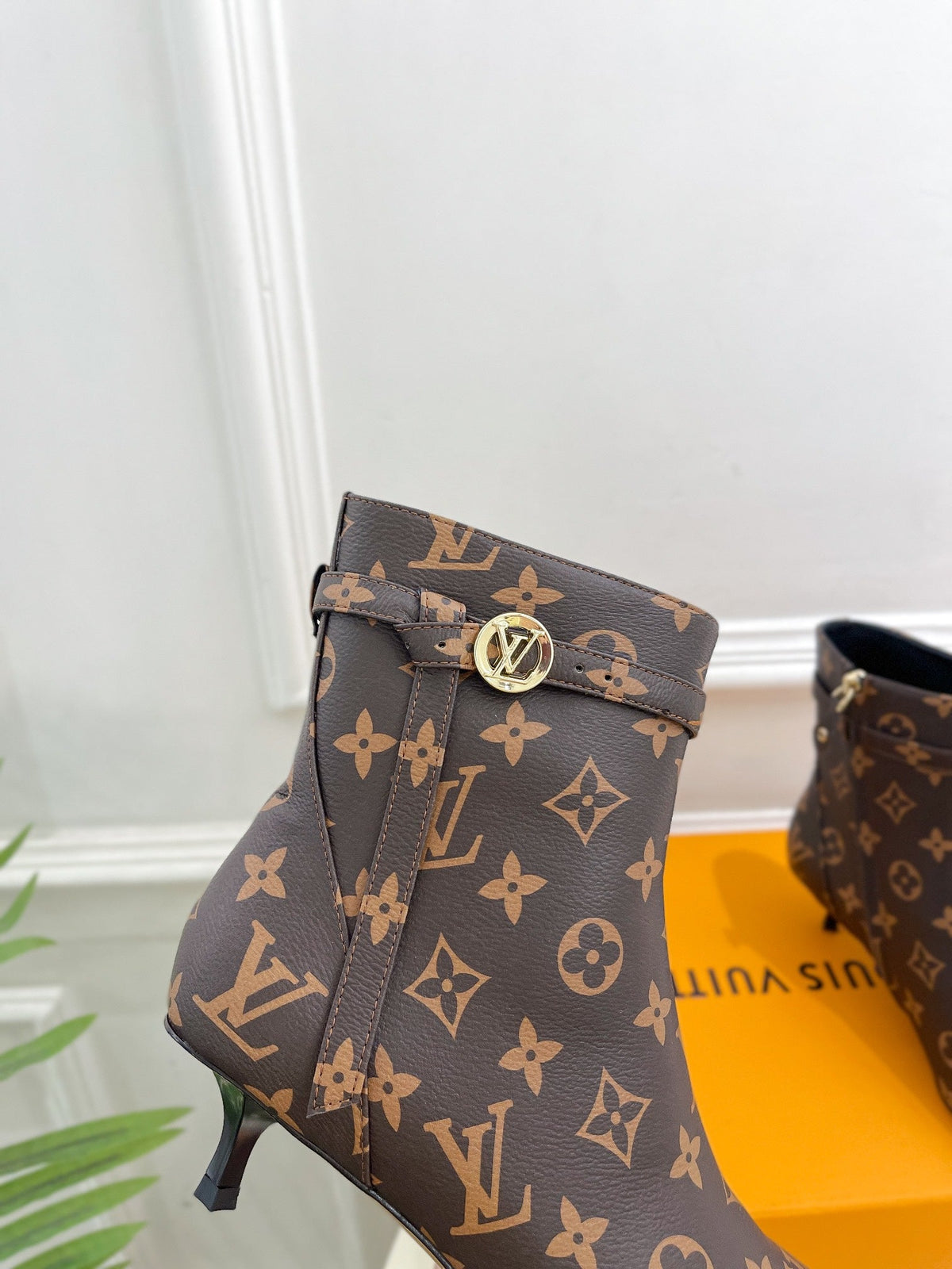 LV Stellar Ankle Boot 40mm Dark Brown Monogram Calfskin