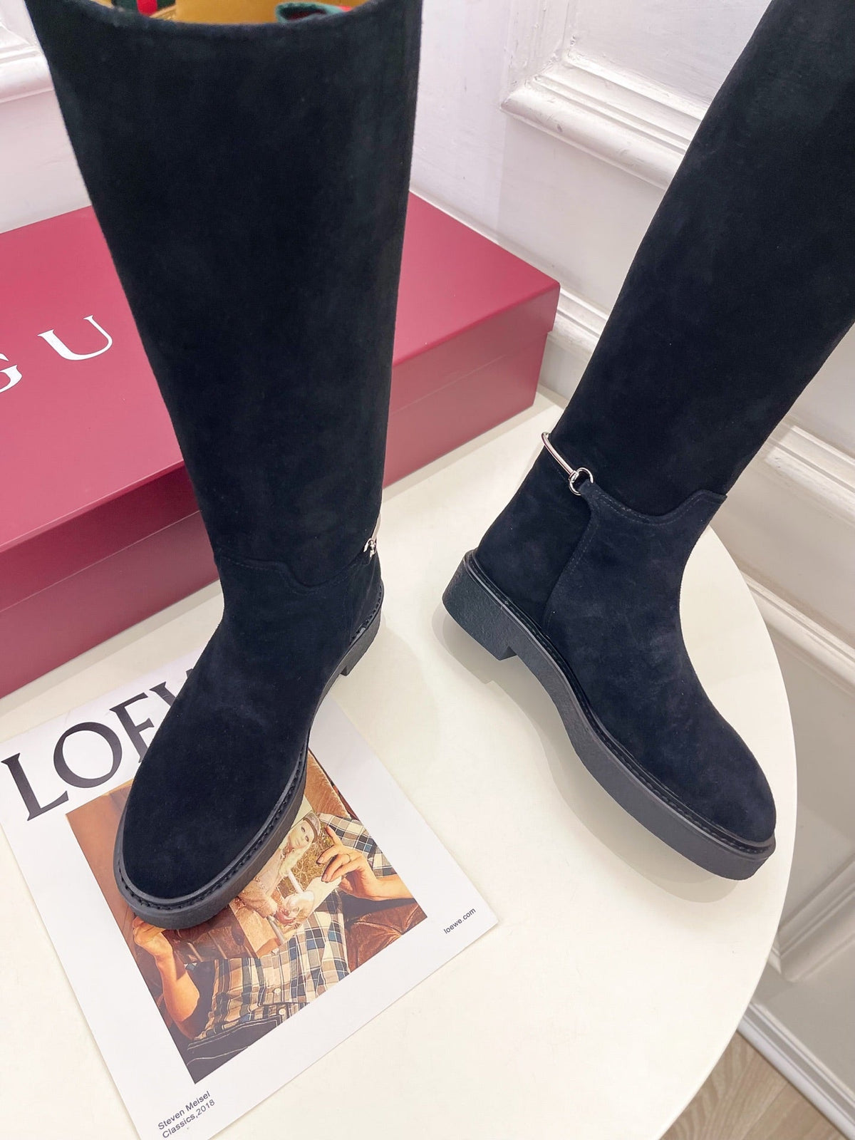 Gucci 25𝐬𝐬 hight boots black suede 435368