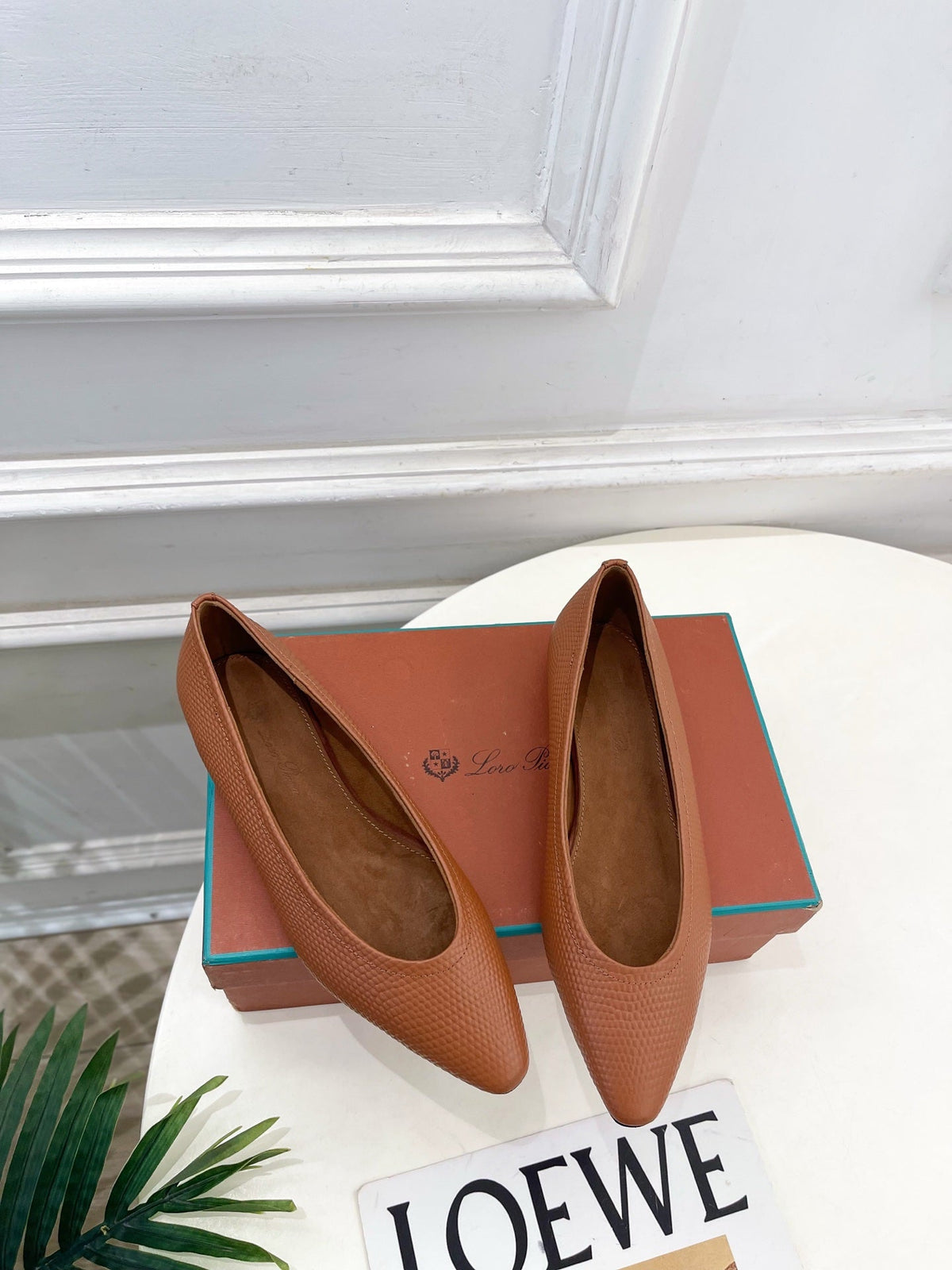 LP 26SS Ballet Flats Brown Snakeskin 587582