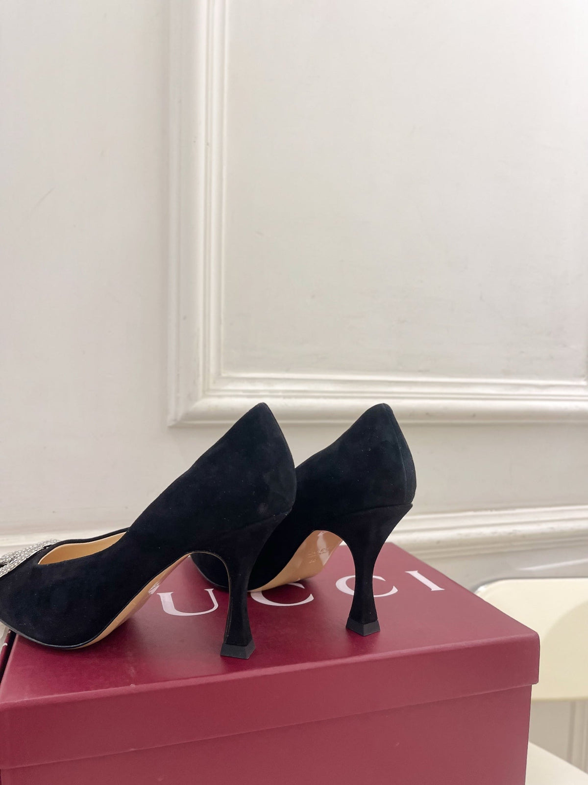 GG 26 High-Heeled 85 Pumps Black Suede 587074