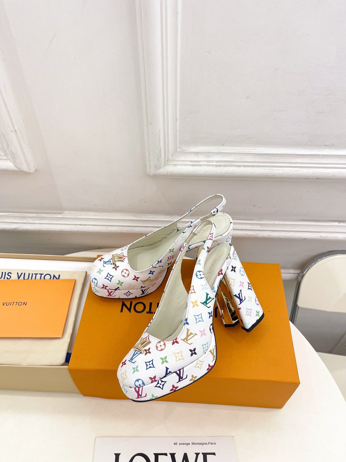LV 26ss Platform Sandals 110 White Monogram Leather 631925