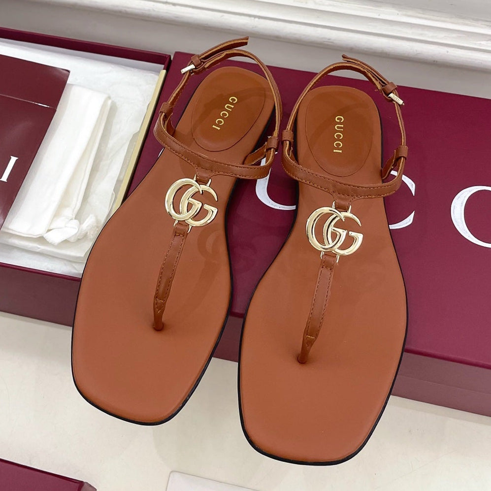 Gucci 2026 Marmont T-Strap Sandals Leather 946528
