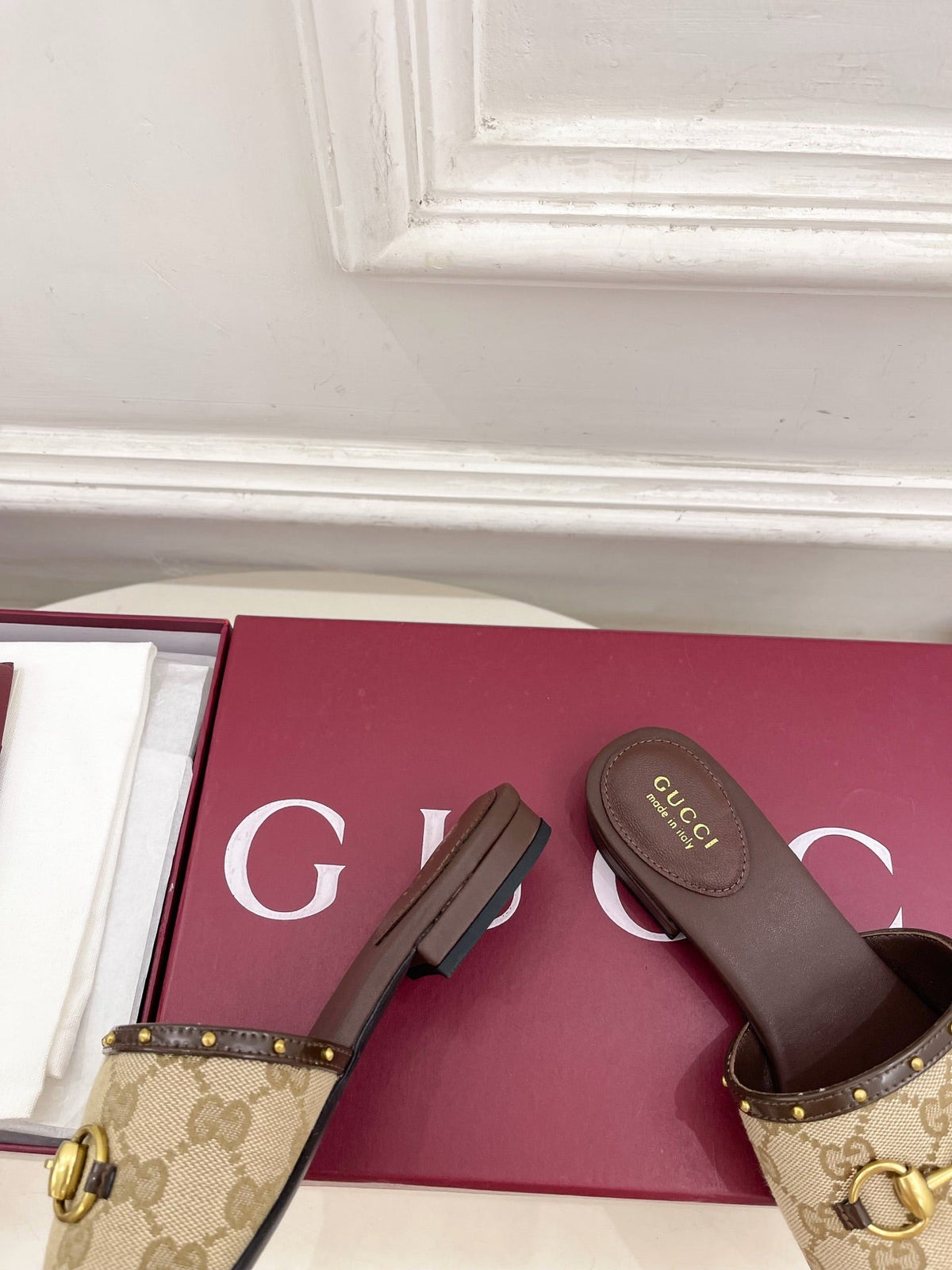 Gucci 2026 Horsebit Studded Sandals Canvas 946538