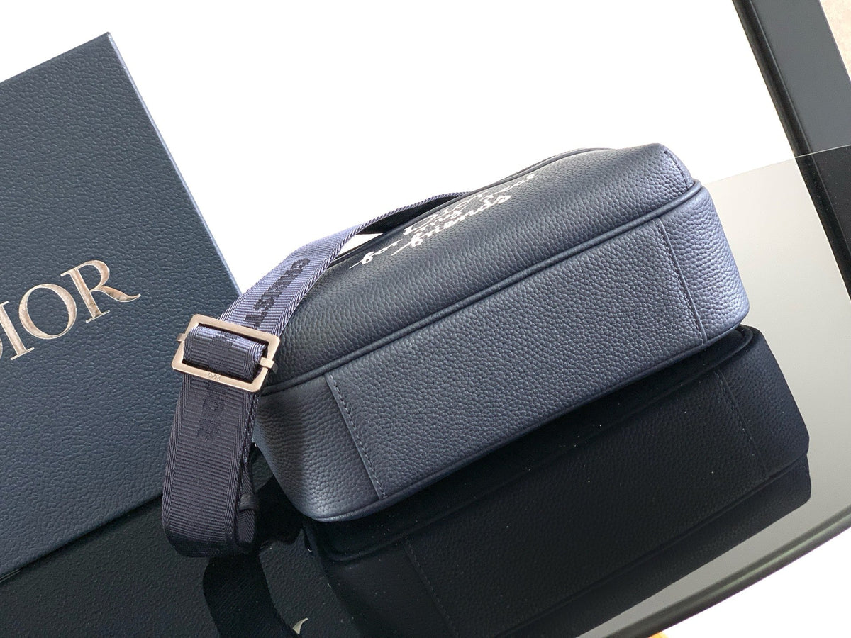 Dior Rider 2.0 Zippered Messenger Bag Navy Blue Cowhide 336245