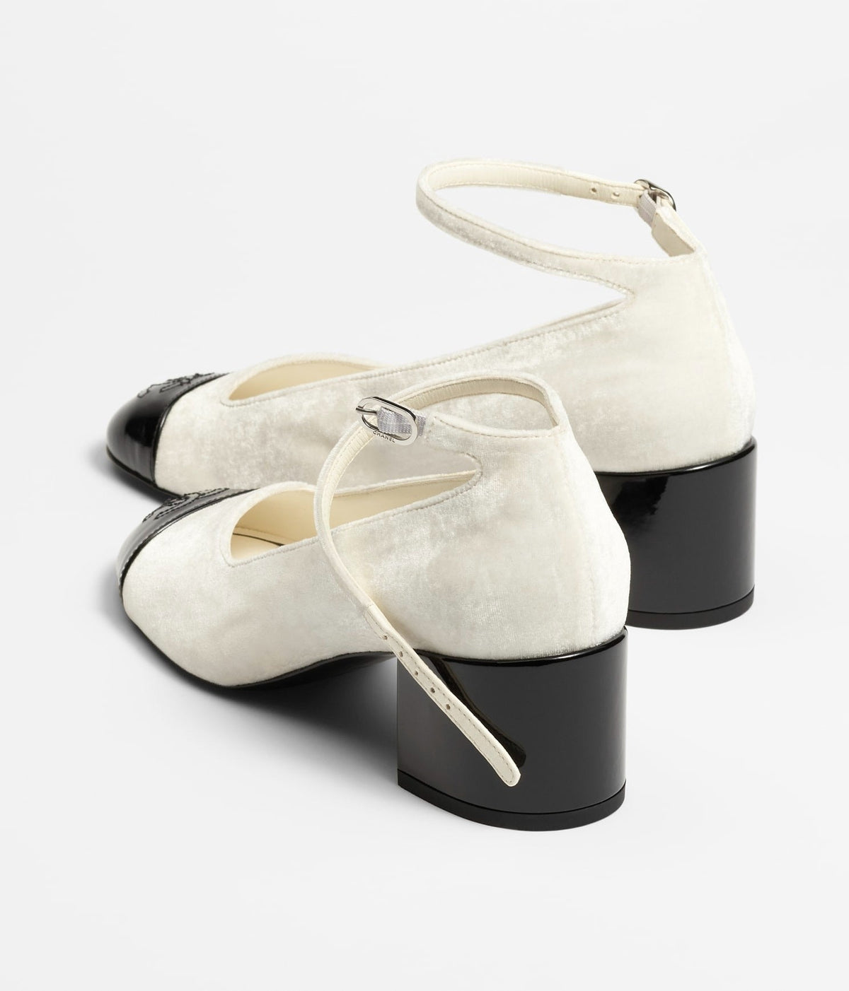 mary janes ivory black velvet