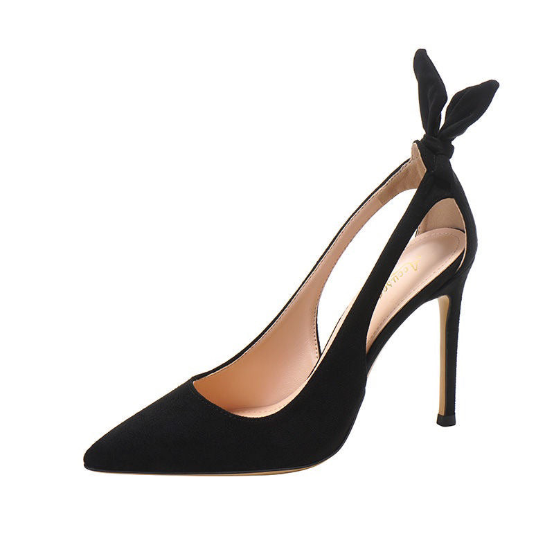 Aquazzura Bow Tie Pump Black Suede