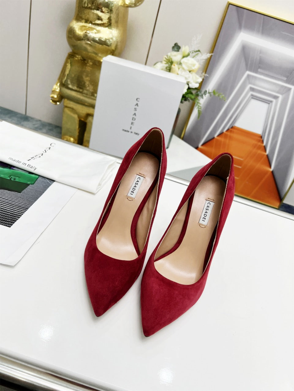 Casadei Pump 11.5cm Dark Red Suede