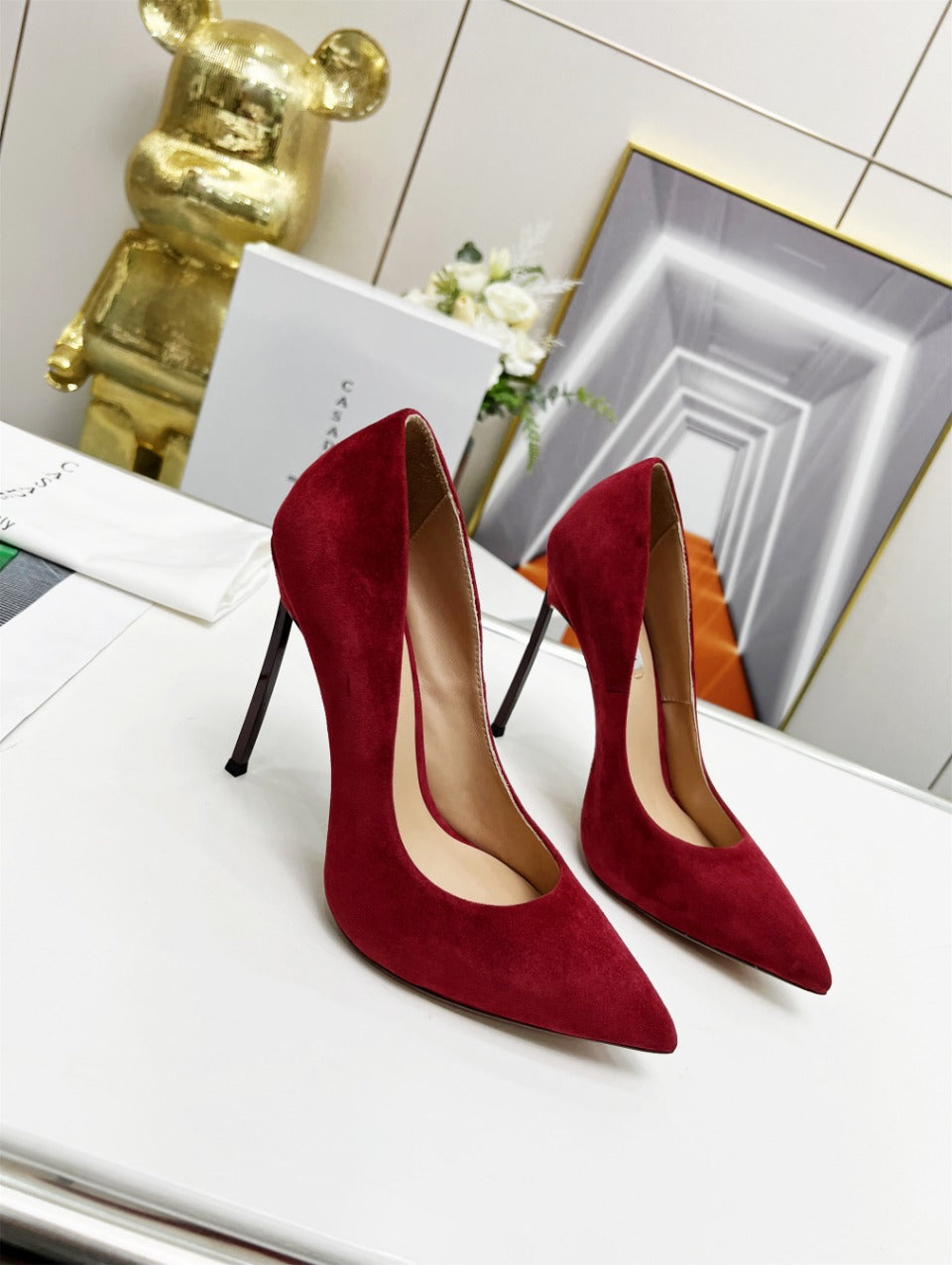 Casadei Pump 11.5cm Dark Red Suede