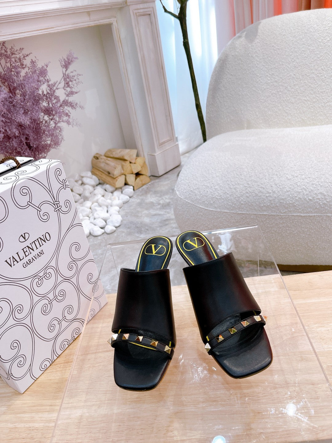 Valentino Mule High Heels Sheepskin 239541
