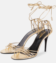 YSL Babylone Sandal Gold Metallic Lambskin