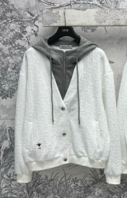 CD 25 Embossed Hoodie Jacket Polyester