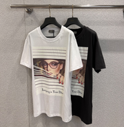 CD 25 Printed Round Neck Short Sleeve T-shirt Cotton 222668